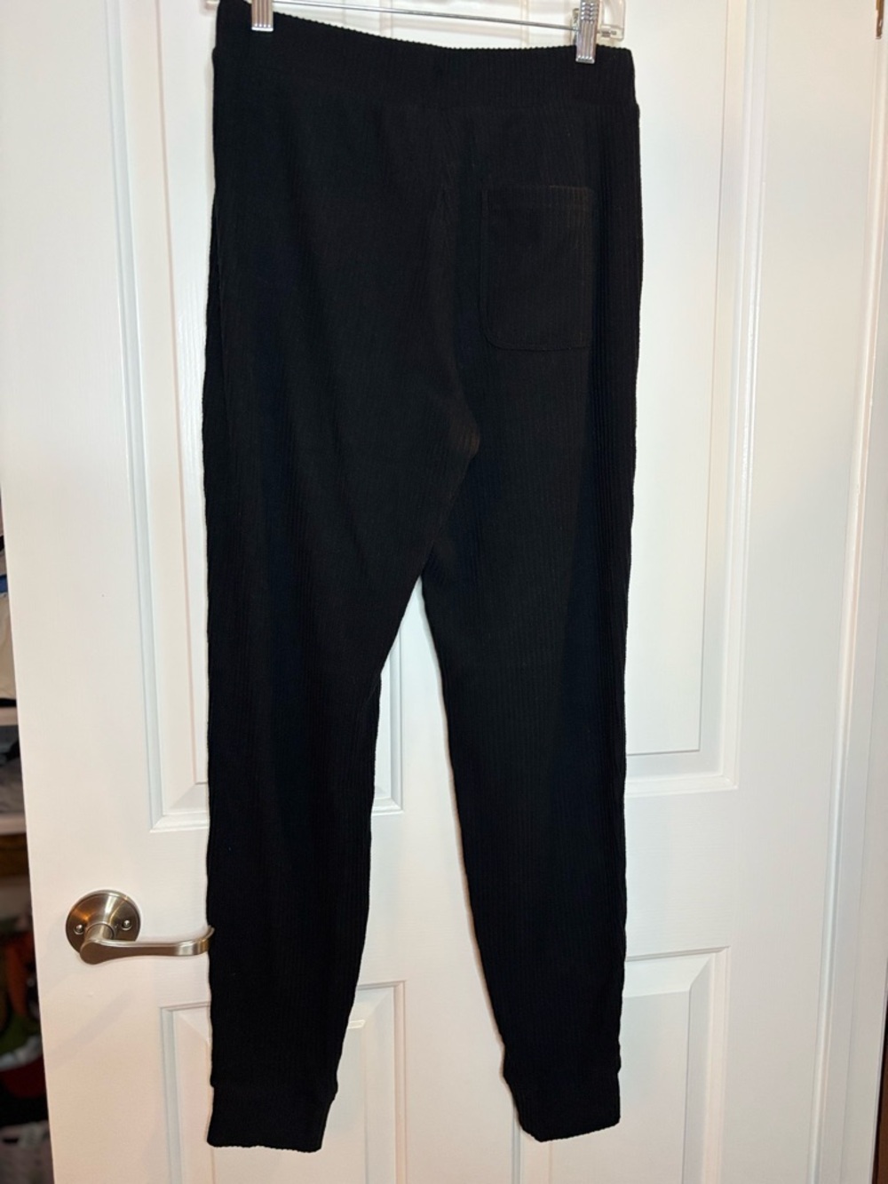 EUC ALO Women’s Black Wide Rib Knit Joggers Size M - Picture 7 of 10